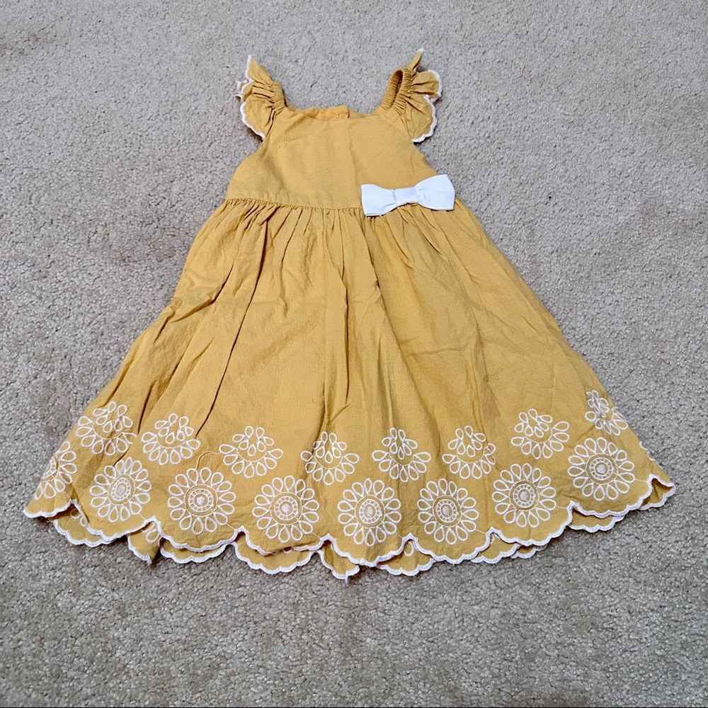Tahari Yellow Scalloped Dress - Picture 2 of 7